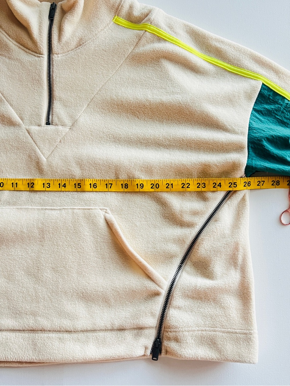 🆕 Free People Movement Arena Half Zip Pullover Sweatshirt Cream Combo Medium 🔥 - Picture 11 of 16